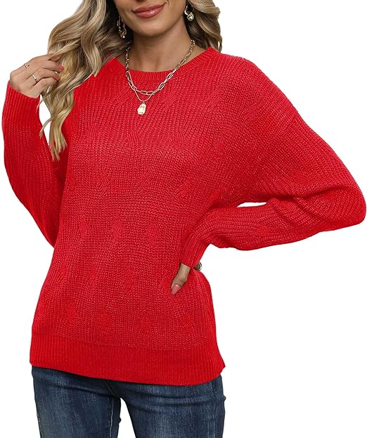 Women's Fall Lightweight Sweater Knit Casual Pullovers Sweaters