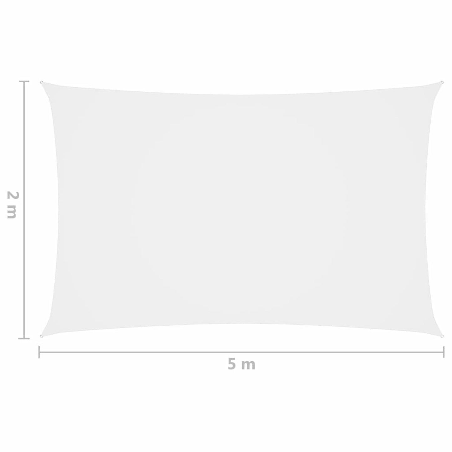 Rectangular sail canopy in white oxford cloth 2x5 m