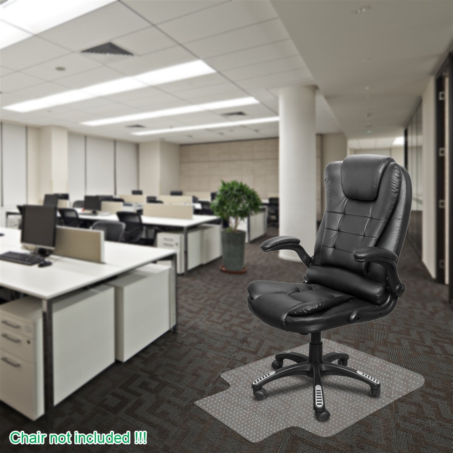 90 x 120 x 0.25cm PVC Home-use Protective Mat Chair Pad with Nail for Floor Chair Transparent