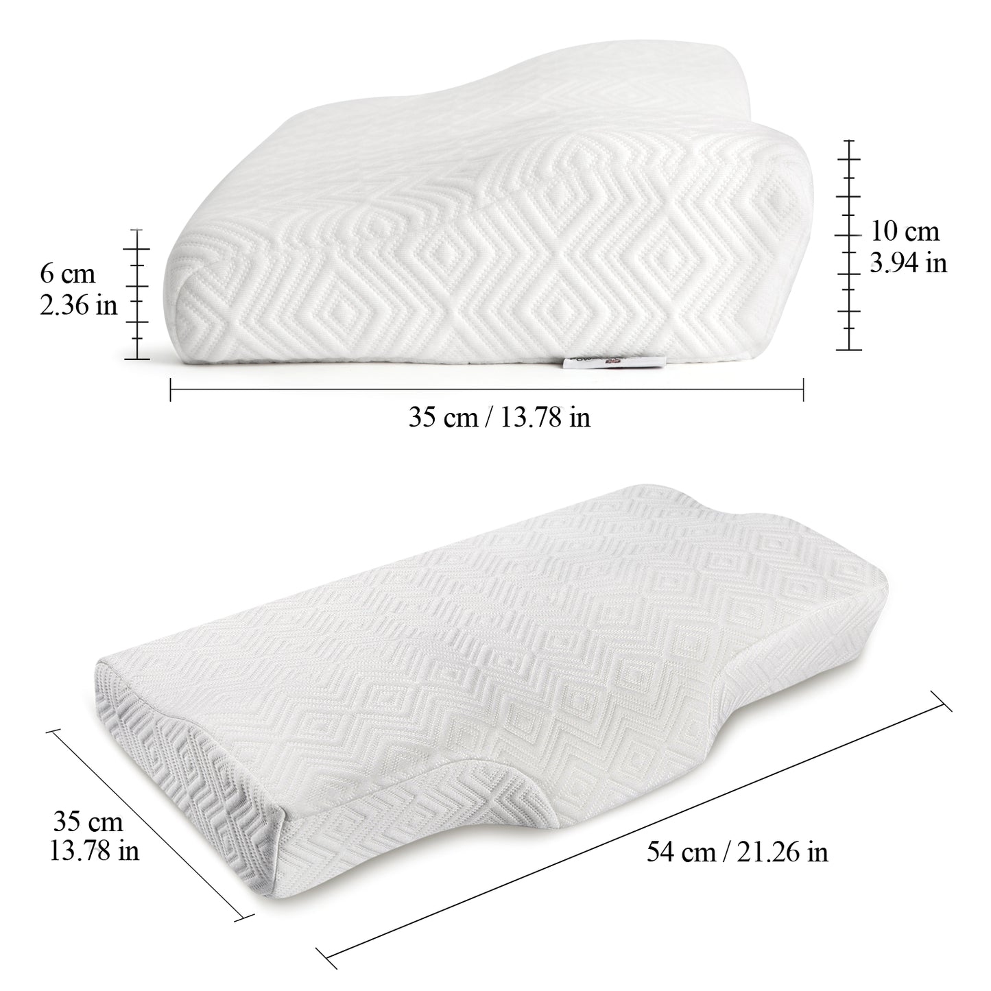 Power of Nature Slow Rebound Memory Foam Butterfly Pillow White