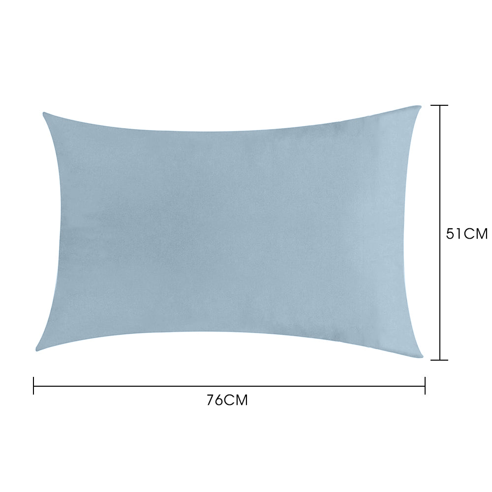 2Pcs Magic Strecth Pillowcase Bedding Pillow Cover Queen Size Blue
