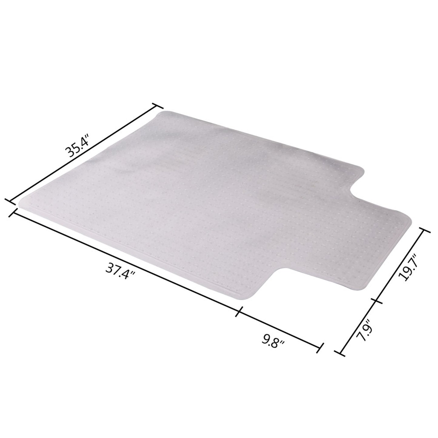 90 x 120 x 0.25cm PVC Home-use Protective Mat Chair Pad with Nail for Floor Chair Transparent