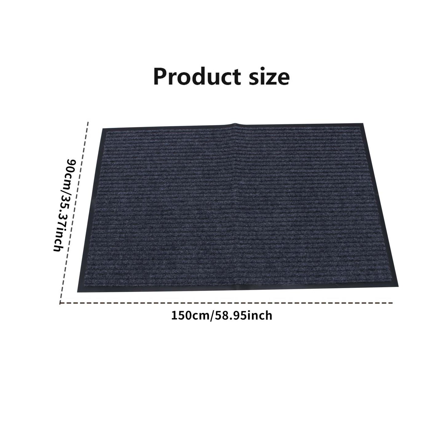 Non-Slip Double Striped Carpet Durable Door Mat Soft Absorbent Mat Polypropylene Floor Carpet Dust Removal Absorbent Carpet for Bedroom Supermarket Balcony Nursery