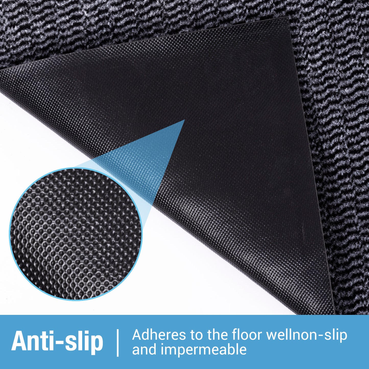Striped Outdoor Indoor Mat for Entryway Door 31.5" x 23.5" Grey