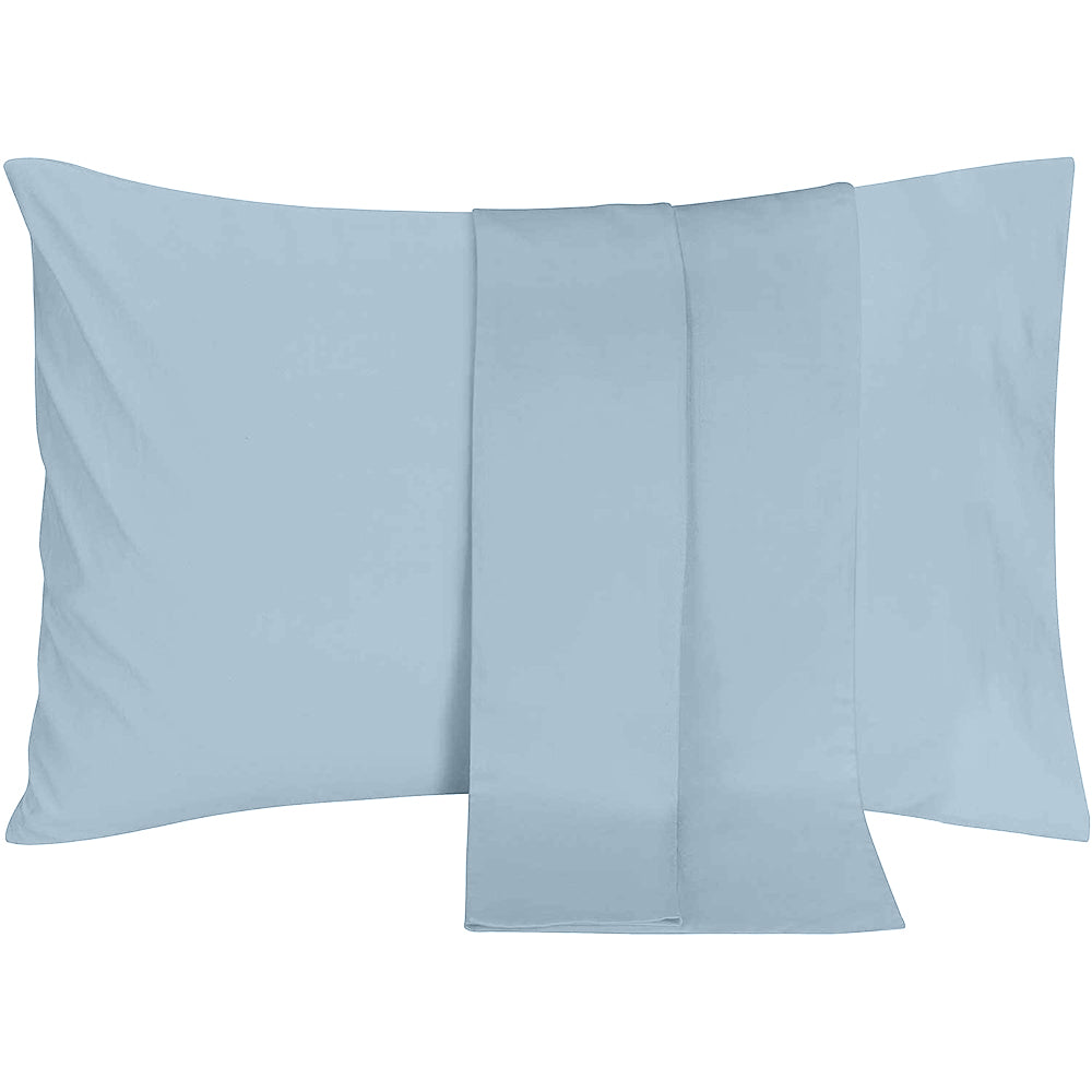 2Pcs Magic Strecth Pillowcase Bedding Pillow Cover Queen Size Blue