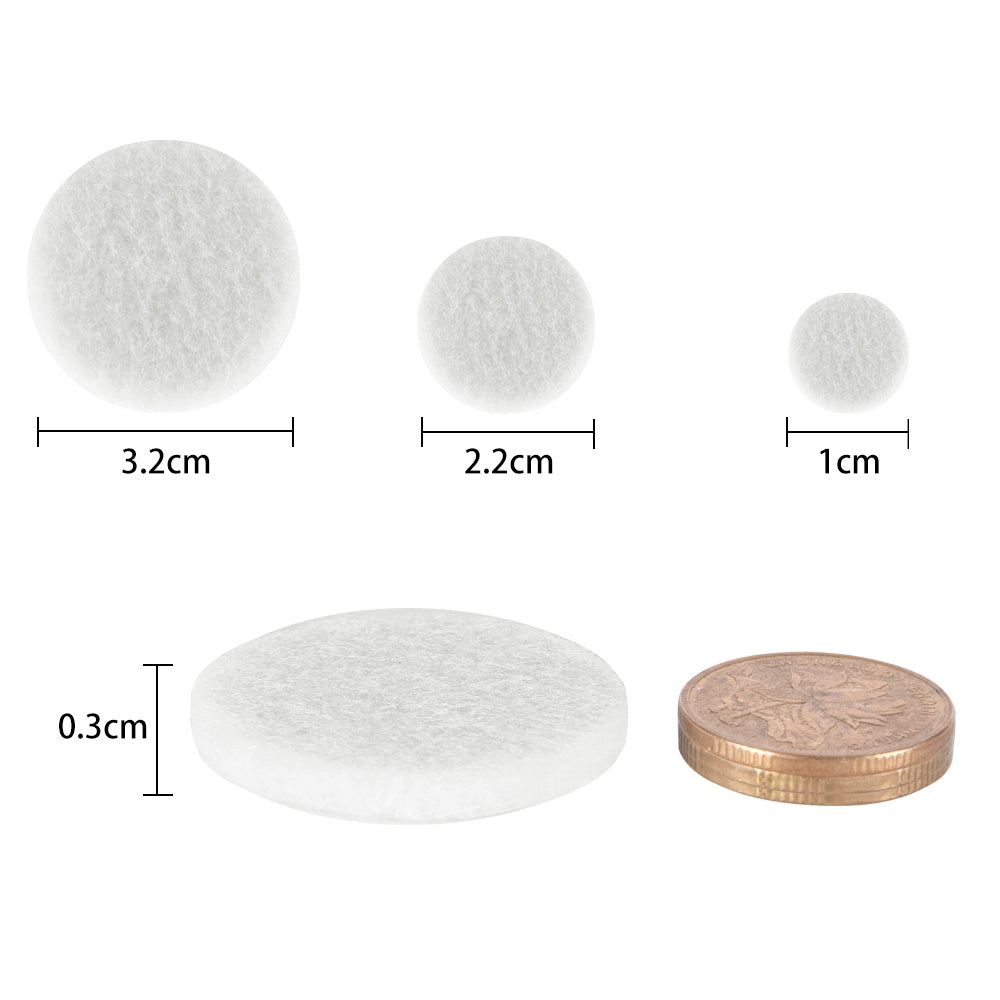 Round Felt Furniture Pads Surface Protection 3 Sizes 76 PCS White