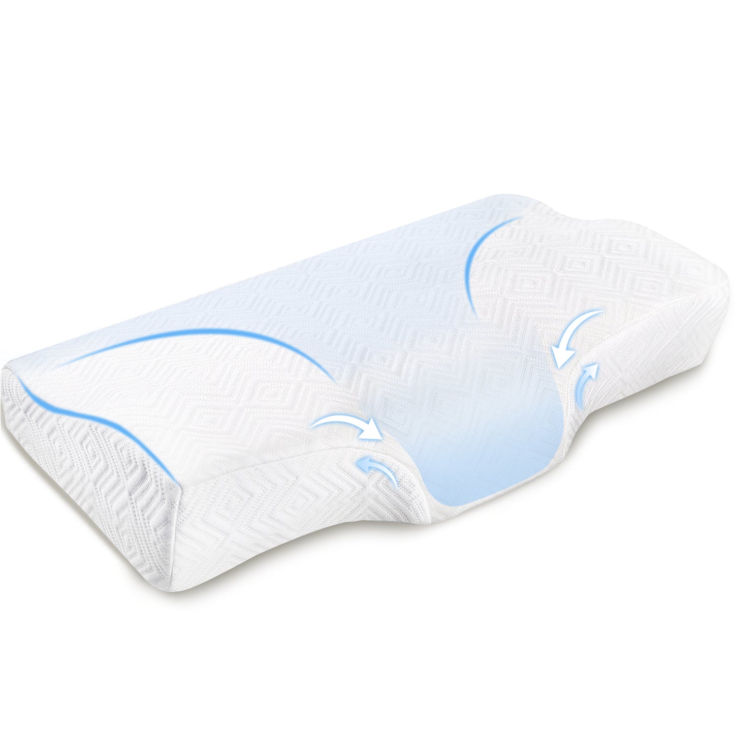 Power of Nature Slow Rebound Memory Foam Butterfly Pillow White