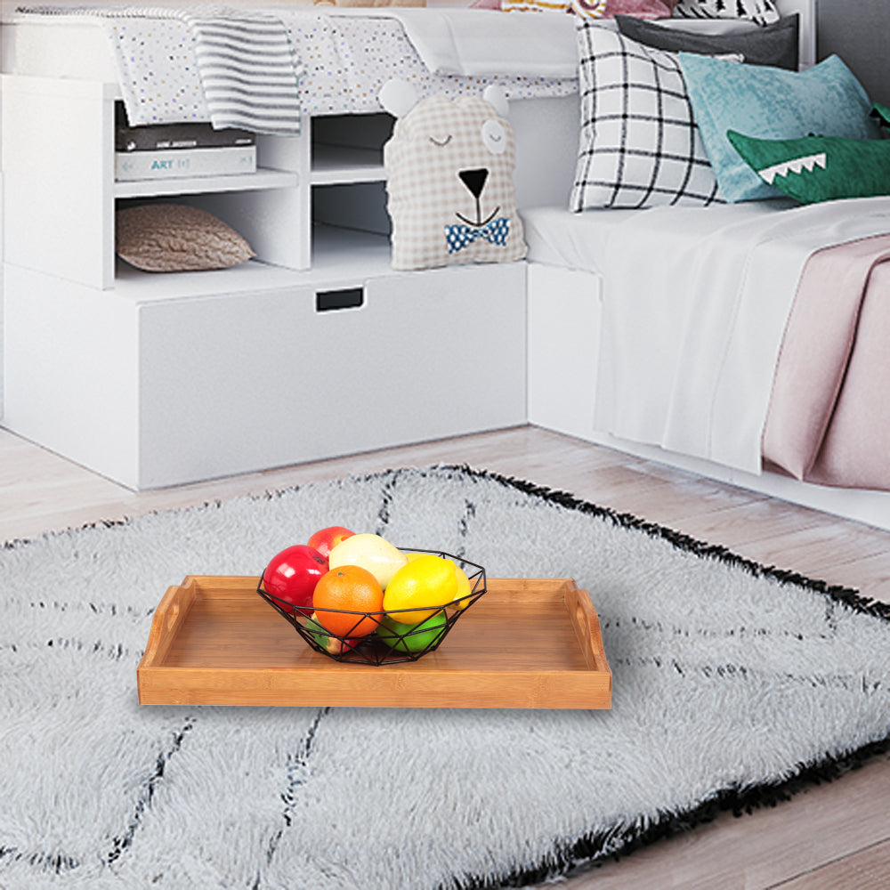 [50 X 35 X 6.3]cm Tray With Handles Wood Color
