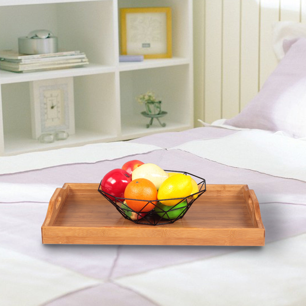 [50 X 35 X 6.3]cm Tray With Handles Wood Color