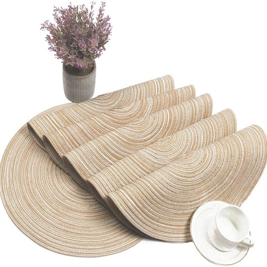 4 Pack Of Round Environmental Protection Placemat Food Insulation Pad Simple Table Mat Coaster Bowl Mat