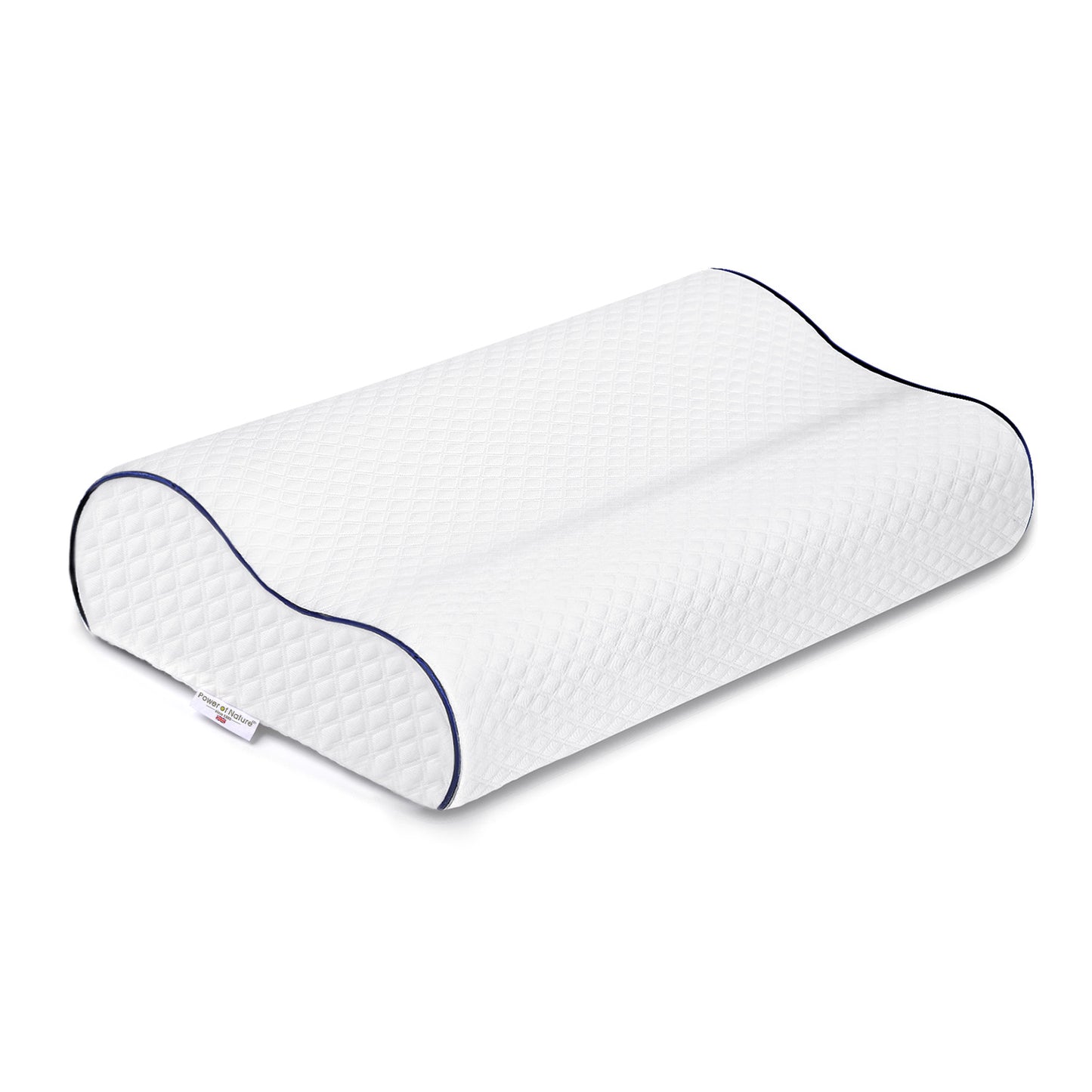 Power of Nature Contour Memory Foam Pillow Navy Blue