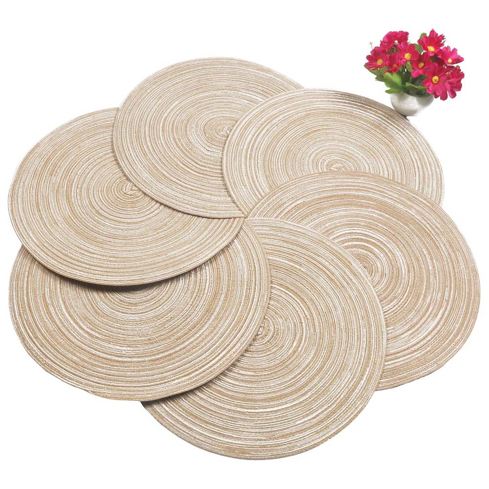 4 Pack Of Round Environmental Protection Placemat Food Insulation Pad Simple Table Mat Coaster Bowl Mat