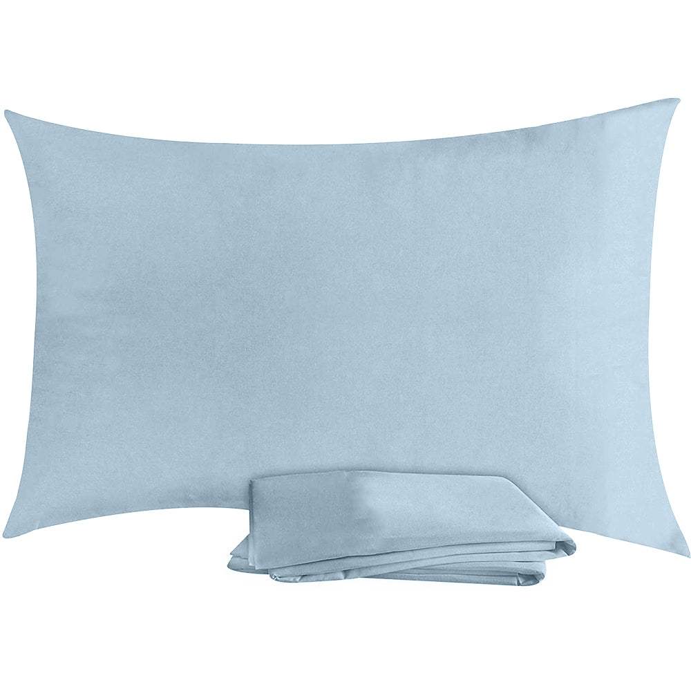 2Pcs Magic Strecth Pillowcase Bedding Pillow Cover Queen Size Blue