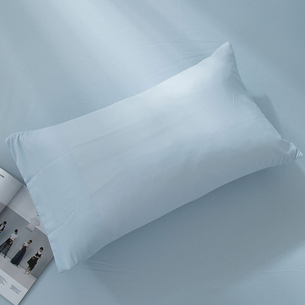 2Pcs Magic Strecth Pillowcase Bedding Pillow Cover Queen Size Blue