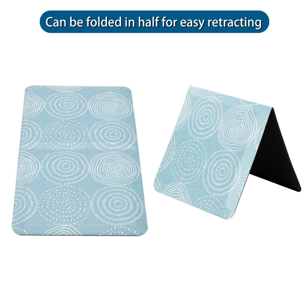 24 "x 70" x 1.9cm Kitchen Mat Rectangular, Fold in Half, Striped, Cyan