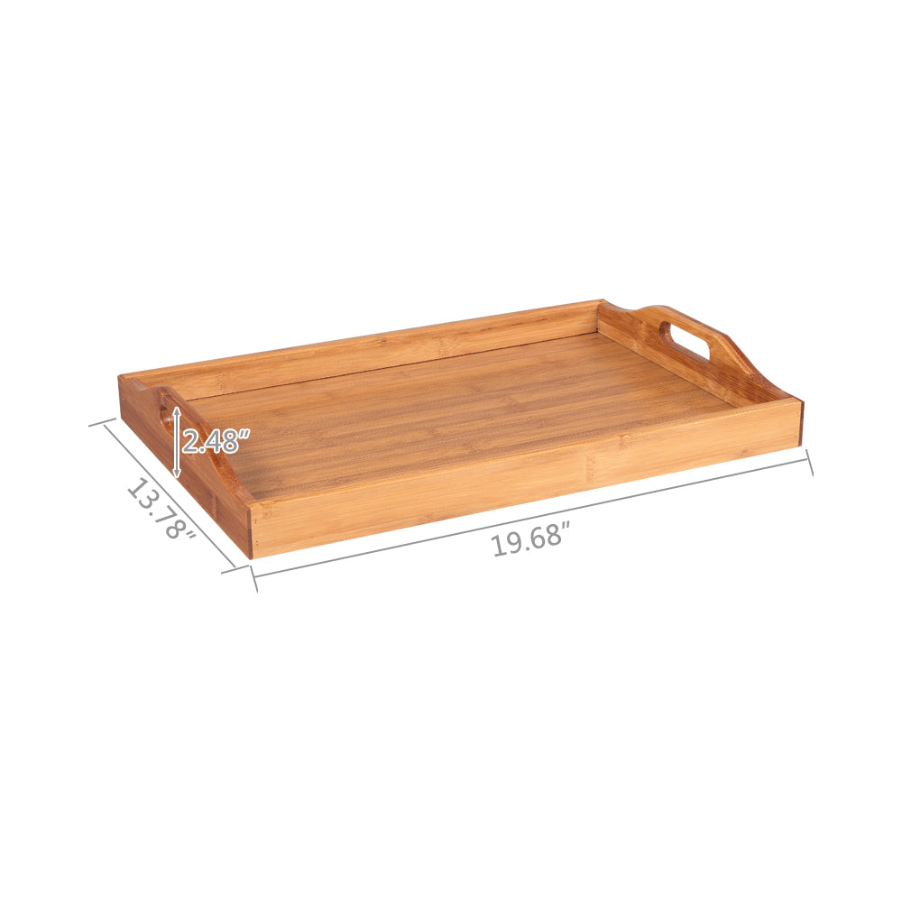 [50 X 35 X 6.3]cm Tray With Handles Wood Color