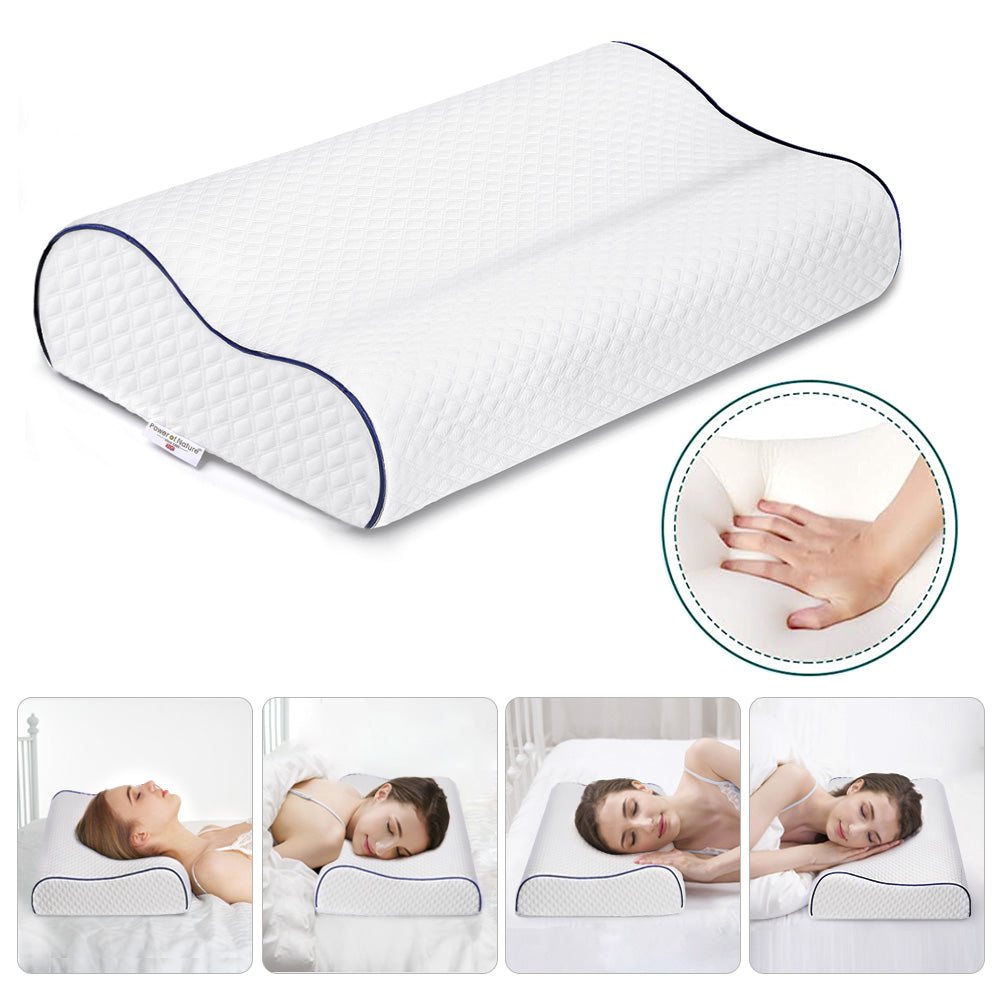 Power of Nature Contour Memory Foam Pillow Navy Blue