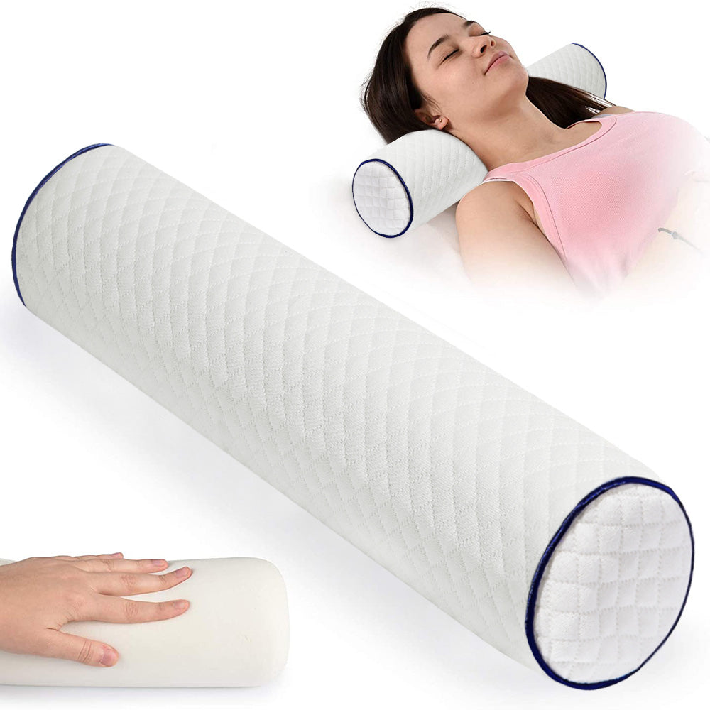 Power of Nature Edge Diamond Lattice Cylindrical Pillow Large Navy Blue