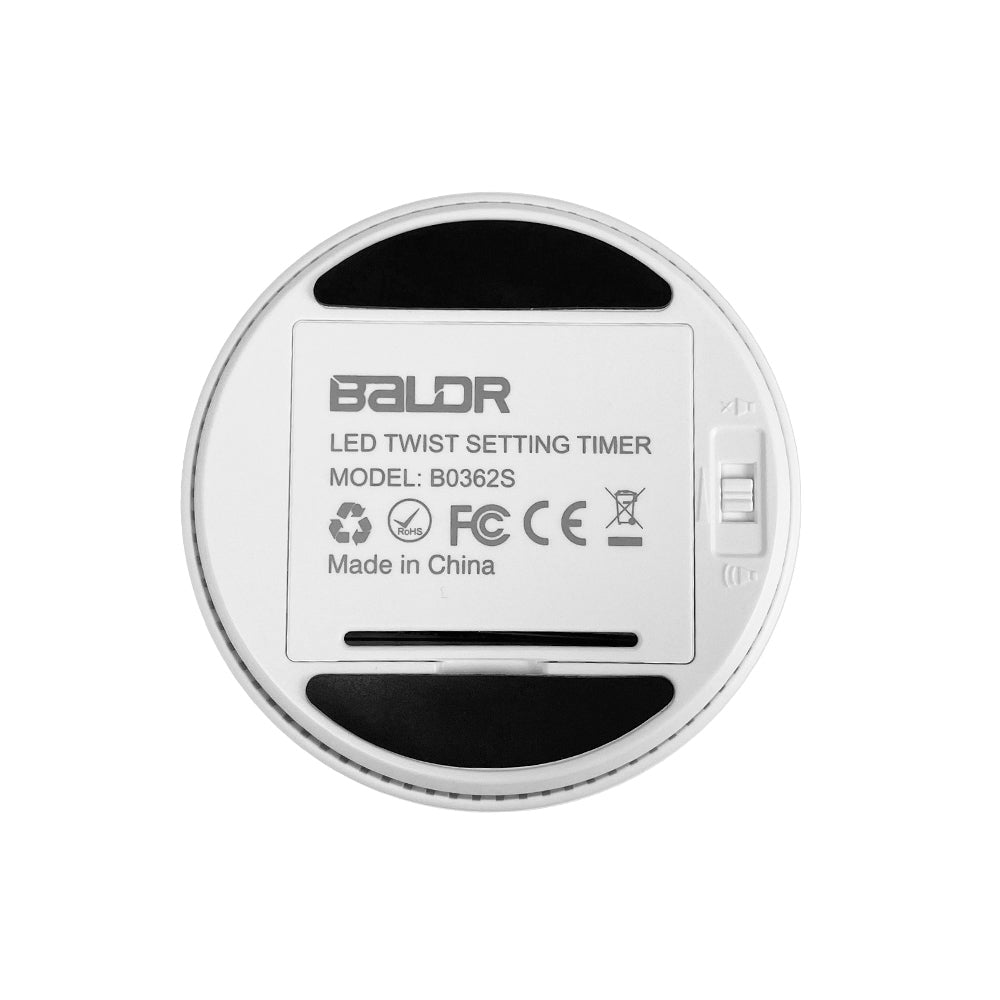 Kitchen Timer, Digital Timer for Cooking with Twist Mechanism and Magnetic Backing - Also Useful as Classroom Timer or General Countdown Timer, White