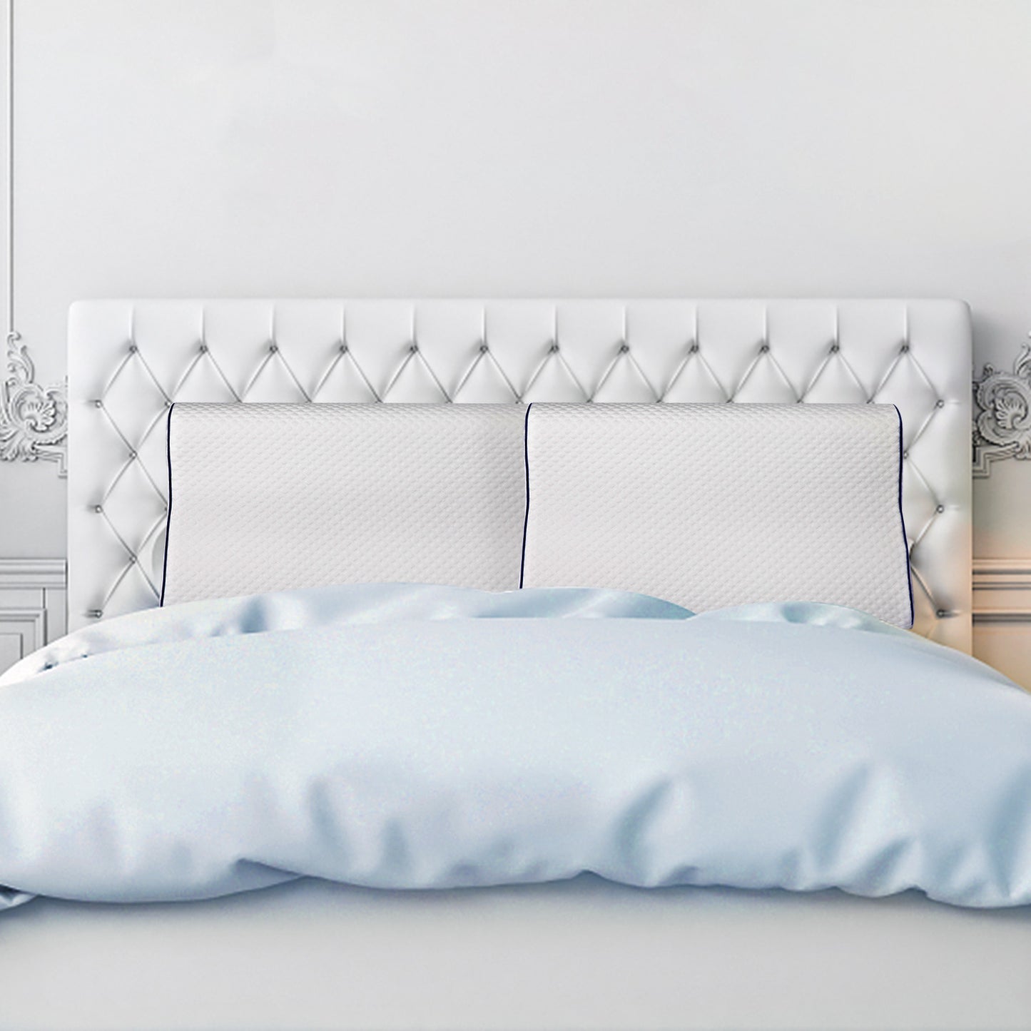 Power of Nature Contour Memory Foam Pillow Navy Blue