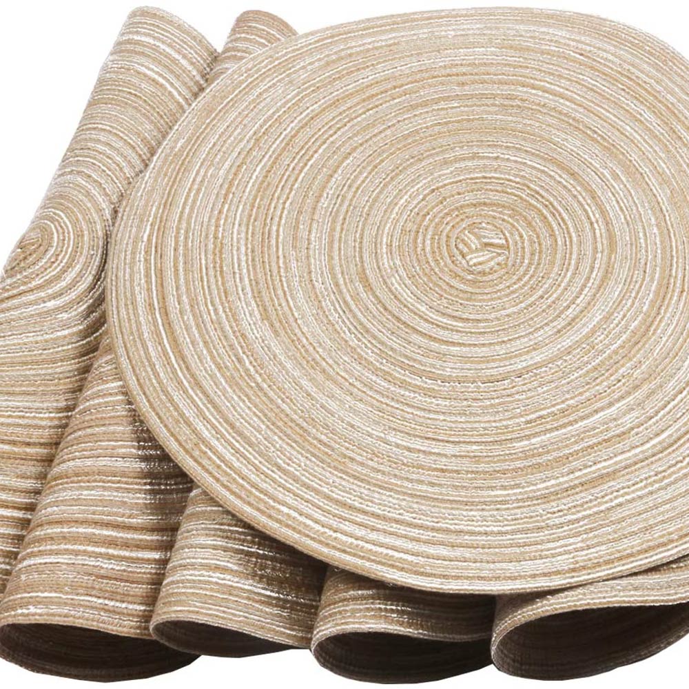 4 Pack Of Round Environmental Protection Placemat Food Insulation Pad Simple Table Mat Coaster Bowl Mat