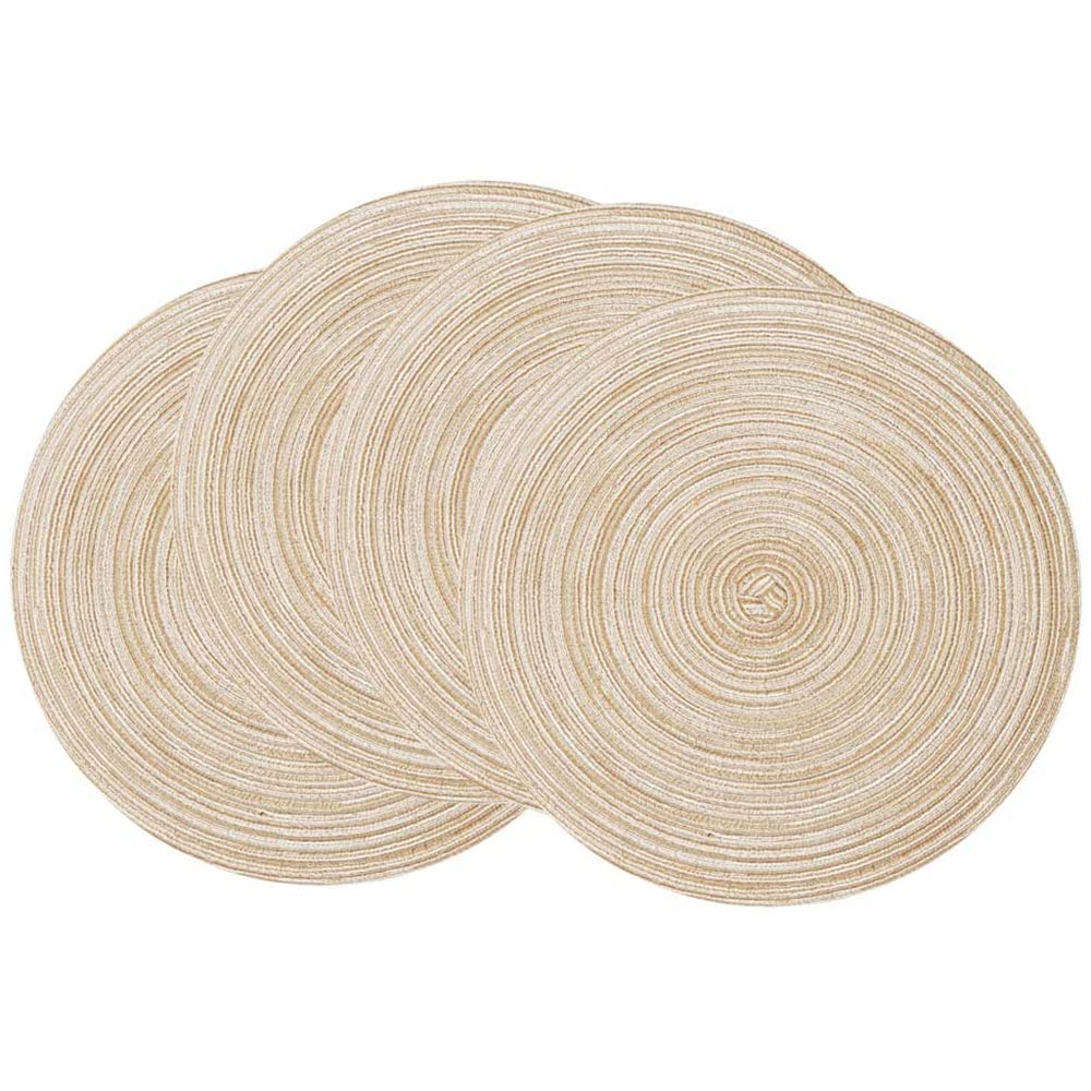 4 Pack Of Round Environmental Protection Placemat Food Insulation Pad Simple Table Mat Coaster Bowl Mat