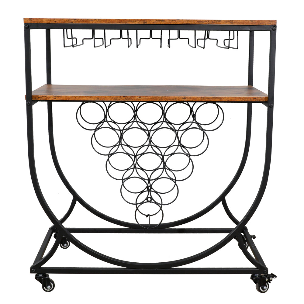 Wine Rack Cart with Glass Holder